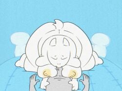 4:3 anthro ass bedroom big_breasts big_butt boss_monster_(undertale) bovid breasts caprine closed_eyes digital_media_(artwork) duo faceless_character faceless_male fellatio female female_penetrated fur genitals goat hi_res horn male male/female mammal mature_anthro mature_female nipples oral oral_penetration penetration penile penis sex susfortressa toriel undertale undertale_(series) white_body white_fur