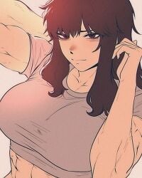 abs biceps muscular muscular_female spoiledmuffin