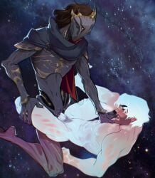 2boys amazon_position ambiguous_gender arcane arcane_jayce arcane_viktor beard big_penis completely_nude cowgirl_position cuntboy cuntboy/male cuntboy_penetrated cuntboydom glowing hand_on_chest jayce_talis kukumomo league_of_legends light_skin looking_pleasured mask muscular muscular_male nide pec_grab pleasure_face riding_penis riot_games skinny spread_legs submissive_male vaginal_penetration viktor_(league_of_legends) yaoi