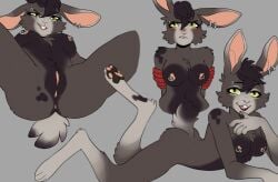 anthro ass bondage bondage bound brat breasts female genitals hi_res invalid_tag lagomorph leporid mammal piercing pussy rabbit rope solo spiceycinnamon