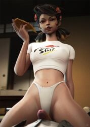 1boy 1girls 3d busty female female_focus female_on_top hourglass_figure male pizza pizza_box tagme wide_hips wildynsfw