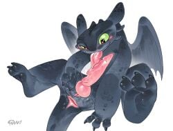 2025 animal_genitalia anus auto_penis_lick big_penis black_claws blush bodily_fluids claws dragon dreamworks erection european_mythology feral fizzthetiger front_view fury_(httyd) genital_fluids genital_slit genitals glistening glistening_anus glistening_genitalia glistening_penis glistening_tongue green_eyes heart_catchlight hi_res horizontal_anus how_to_train_your_dragon knot lacrimal_caruncle licking long_penis long_tongue looking_at_genitalia looking_at_own_penis looking_at_penis looking_at_self looking_pleasured male male_feral masturbation membrane_(anatomy) membranous_wings mythological_creature mythological_scalie mythology night_fury oral oral_masturbation penile penile_masturbation penis precum saliva scalie self_lick simple_background sitting solo spread_legs spreading tail_anus tongue tongue_out toothless western_dragon white_background wings