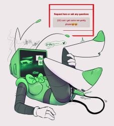 dandy's_world doodle masturbation microphone robot_girl screen_face sketch strawpage_request tv_head vee_(dandy's_world) vibrating vibrator