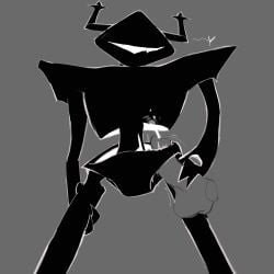 1other ambiguous_gender deltarune dick roaring_knight rubbing rubbing_penis tagme