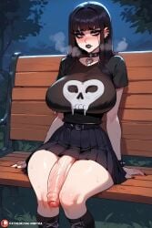 1futa ai_generated balls big_ass big_balls big_breasts big_butt big_penis black_hair black_lipstick breasts curvy curvy_figure dickgirl erection futa_only futanari goth goth_futa gothic hourglass_figure huge_ass huge_cock intersex kinkyra lingerie lingerie_only lingerie_panties looking_at_viewer makeup miniskirt partially_clothed penis pierced_belly_button piercing skirt skirt_lift skirt_up solo solo_focus solo_futa taker_pov talking_to_viewer thick thick_ass thick_legs thick_thighs thighhighs veins_on_dick veiny_penis