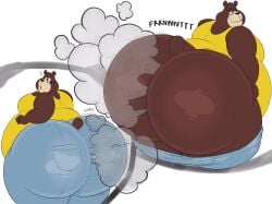 ass_bigger_than_head bear big_ass clothed fart farting fat furry gay humanoid megacoolbear_(artist) pants_down