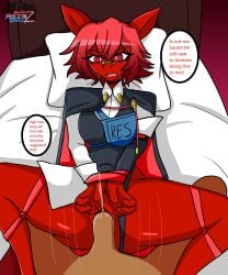 1boy 1girls 2025 airiin220 bed bondage clothed_sex clothing cyberairiin_(airiin220) english_text female furry horse_race_tests human_on_anthro leotard male male_pov missionary_position penetration pillow pov pussy red_eyes red_fur red_hair resolute_mind_afternoon rope rope_bondage sex short_hair squirting text vaginal_penetration vaginal_sex