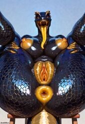 1girls ai_generated anthro anus belly breasts darkeffect donut_anus dragon_girl female_only looking_at_viewer navel nude nude_female open_mouth pussy pussy_juice reptile saliva scalie solo solo_female solo_focus tongue tongue_out yellow_anus yellow_nipples yellow_pussy yellow_tongue