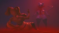 2girls blender_(software) breasts cat_girl catnap_(poppy_playtime) coolestanon creepy dog_girl dogday_(poppy_playtime) dorthy_(theycallhimcake) female furry furry_only monster monster_girl nilly_(theycallhimcake) pasties poppy_playtime scared_female sleeping_gas smiling_critters theycallhimcake thick_thighs