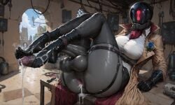 ai_generated autofootjob cum cum_on_feet deadlock feet futanari intersex mcgold4553 paradox_(deadlock) valve