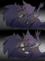 1boy1girl anthro ass_grab big_breasts blaze_the_cat blush breasts feline french_kiss hedgehog imminent_sex kissing romantic romantic_couple saliva saliva_string sonic_(series) sonic_the_hedgehog sonic_the_hedgehog_(series) tongue tongue_out underwear yeonwu22