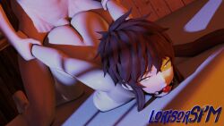 1boy 1boy1girl 1girls 3d 3d_(artwork) ball_gag boob_squish brown_hair doggy_style female hunched_over light-skinned_female light-skinned_male lora_(xenoblade) lorisorsfm male nintendo nude_female nude_male on_floor penetration penis pulling_arms sex sideboob watermark xenoblade_(series) xenoblade_chronicles_(series) xenoblade_chronicles_2 xenoblade_chronicles_2:_torna_the_golden_country