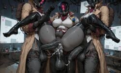 ai_generated anal cum cum_in_ass deadlock double_anal feet futanari intersex mcgold4553 paradox_(deadlock) valve