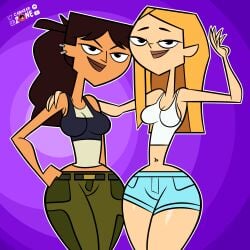 axel_(tdi) cartoon_network hugging julia_(tdi) lesbian looking_at_viewer not_porn smiling yuri