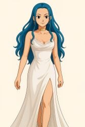 ai_generated artist_request blue_hair clothing female female_only formal nefertari_vivi one_piece white_dress