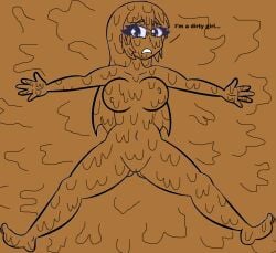 1girls breasts completely_covered_in_mud completely_naked completely_nude covered_in_mud dirty dirty_girl edit female kawaii_dake_ja_nai_shikimori-san mud muddy naked nipples nude oz_the_freak redguy7 shikimori_micchon solo spongebob_reference weird