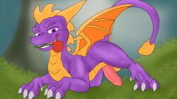 absurd_res activision bedroom_eyes claws colored detailed_background digital_drawing_(artwork) digital_media_(artwork) dragon erection feral flower genitals genosladart hi_res holding_flower holding_object holding_rose holding_with_teeth horn looking_at_viewer male mythological_creature mythological_scalie mythology narrowed_eyes penis plant rose_(flower) scalie seductive shaded smile solo spyro spyro_the_dragon tail wings