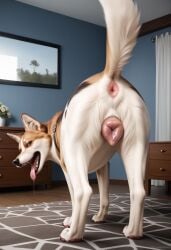 2024 ai_generated anus ass canid canine canine_genitalia canine_pussy carnivalecloudmuncher domestic_dog female female_only feral furry hyperrealistic in_heat lifting_tail looking_at_viewer looking_back mammal nude open_mouth photorealism photorealistic presenting presenting_anus presenting_hindquarters presenting_pussy pussy pussy_juice pussy_juice_drip pussy_juice_puddle pussy_juice_string raised_tail realism realistic rear_view seductive self_upload smile solo solo_female standing tagme tail tail_lift tongue tongue_out