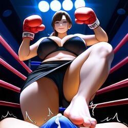 1boy 1boy1girl 1girls ai_generated arms_up barefoot big_breasts big_thighs black_eyes black_necklace black_panties boxing boxing_gloves boxing_ring breasts brown_hair busty chubby_female clothed_female clothing cum cum_on_self cumshot defeated defeated_male dominated duo female female_dominating_male female_domination female_focus femdom foot_fetish footjob footjob_over_clothes footjob_with_one_foot gloves goofzillaz_(artist) grinning half-closed_eyes huge_breasts humiliation humiliation_fetish large_breasts light-skinned_female light_skin long_hair looking_down looking_down_at_viewer losing_fight lying lying_on_back male male_dominated male_pov malesub miniskirt mixed_boxing necklace original original_character ponytail pov public_humiliation red_boxing_gloves smiling smiling_at_viewer standing standing_on_one_leg standing_over standing_over_viewer stepping_on_penis sweat sweatdrop sweating thick thick_hips thick_lips thick_thighs thighs underwear victory victory_pose voluptuous voluptuous_female waist wide_hips wide_thick wide_thighs