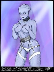 1girls alien alien_girl asari blue_eyes blue_skin female image_set kef34 liara_t'soni mass_effect