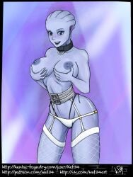 1girls alien alien_girl asari blue_eyes blue_skin female image_set kef34 liara_t'soni mass_effect