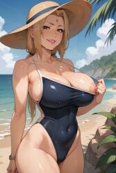 1girls ai_generated armpits arms_up bare_legs bare_midriff bare_shoulders bare_thighs bent_over big_breasts bikini blonde_hair bra breast_focus breasts_bigger_than_head brown_eyes cleavage deviantart_username facing_viewer female female_only front_view hat huge_breasts large_breasts leaning_forward lipstick makeup mature mature_female mature_woman maxartison midriff nai_diffusion naruto naruto_(series) naruto_shippuden nipples one-piece_swimsuit one_breast_out oppai out_of_frame pinup plump puffy_nipples pulled_by_self revealing_swimsuit sagging_breasts shiny shiny_clothes shiny_hair shiny_skin skimpy skimpy_bikini slightly_chubby sling_bikini slingshot_swimsuit solo solo_focus stable_diffusion straw_hat thick_thighs thighs top_heavy top_heavy_breasts tsunade underwear underwear_only upper_body url voluptuous voluptuous_female watermark web_address wide_hips