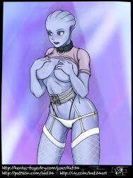 1girls alien alien_girl asari blue_eyes blue_skin female image_set kef34 liara_t'soni mass_effect