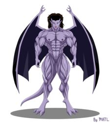 absurd_res angela_(gargoyles) disney extreme_muscles female gargoyles hi_res humanoid matl muscular nipples pussy