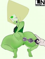 anal anal_beads anal_beads_pull cartoon_network commission gem_(species) huge_anal_beads lewd_nite looking_back peridot_(steven_universe) sex_toy smiling steven_universe tagme thick_ass thick_thighs