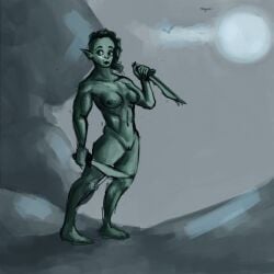 cyzzak female moon night nude_female orc orc_female rogue_(warcraft) self_upload solo solo_female solo_focus world_of_warcraft