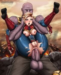 1boy 1girls ahegao anal anal_lips anus areola areolae avengers avengers:_endgame balls big_areola big_balls big_breasts big_nipples big_penis blonde_hair bodysuit breasts breasts_out captain_marvel carol_danvers clothed_sex clothing defeated defeated_heroine domination drooling duo exposed_breasts exposed_pussy female femsub full_nelson full_nelson_anal functionally_nude_female huge_cock human interspecies kushishekku light-skinned_female light_skin male maledom marvel marvel_cinematic_universe narrowed_eyes nipples open_mouth penetration penis puffy_areola purple-skinned_male purple_penis purple_skin pussy rape saliva saliva_string sex short_hair straight testicles thanos tongue tongue_out torn_bodysuit torn_clothes veins veiny_penis watermark