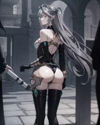 ai_generated ass elf elf_ears female green_eyes panties tbate tessia_eralith the_beginning_after_the_end