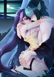 1boy 1girls ass black_hair blush breasts brother_and_sister desireeu female green_hair incest kurosaki_ruri kurosaki_shun lulu_obsidian male panties partially_clothed purple_eyes purple_hair sex shay_obsidian siblings straight two_tone_hair yellow_eyes yu-gi-oh! yu-gi-oh!_arc-v