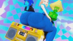 3d animated edit gold_boombox_(prevence) lapis_lazuli_(steven_universe) pearl_(steven_universe) peridot_(steven_universe) prevence steven_universe twerking