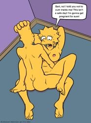 1boy 1girls 20th_century_fox 20th_century_studios aged_up arms_behind_head ass bart_simpson breasts brother_and_sister dialogue feet female human human_on_human incest leg_up lisa_simpson lockandlewd male male/female male_on_top male_penetrating_female nipple nude nude_female nude_male open_mouth sex straight straight_sex the_simpsons yellow_skin