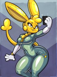 big_ass big_breasts breasts bubble_butt bunny female furry huge_ass latex tagme thick_thighs vindaloon wide_hips