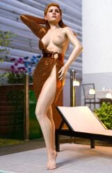 1girls 3d 3d_model aloy big_breasts breasts_out building cgi cgi_girl clothed clothed_female dress elegant elegant_clothes elegant_dress female female_only freckles freckles_on_face golden_dress green_eyes guerilla_games hair_move home horizon_forbidden_west horizon_zero_dawn house long_hair looking_away outside pool poolside red_hair round_breasts sequin_dress sony_interactive_entertainment standing steffih_daz