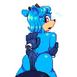 blue_fur deer disembodied_hand gloves looking_back pixel_art sweat toontown_corporate_clash toontown_online toony transparent_background