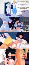 1boy 1girls blake_belladonna blowjob breasts clothed comic dialogue indrick_[artist] kali_belladonna koikatsu lingerie oral_sex pussy pussy_eating pussy_juice_drip rwby sloppy_blowjob sun_wukong_(rwby) vagina vagina_eating