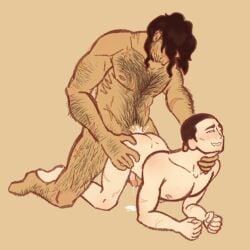 2boys anal asphyxiation big_dom_small_sub body_hair choking cum_in_ass cum_inside fallout_new_vegas gay legate_lanius looking_pleasured male male_only male_penetrating male_penetrating_male precum scars size_difference ultraviole-n-t vulpes_inculta