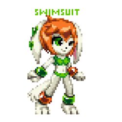 anthro canine emmisbadart female female_protagonist freedom_planet milla_basset pixel_art swimsuit video_games