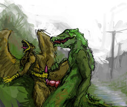 2008 alligator alligatorid anal anal_sex animal_genitalia animal_penis anthro anthro_on_anthro anthro_penetrated anthro_penetrating avian beak biped brown_feathers brown_fur brown_wings canine_penis crocodilian duo erection feathered_wings feathers fur green_scales gryphon holding_penis knot leg_grab low_res male male_penetrated male_penetrating masturbation nude open_mouth outside penetration penile penile_masturbation penis pink_penis public reptile scales scalie sex tapering_penis winddragon wings yaoi yellow_beak