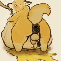 1:1 anus ass balls body_horror canid canine feces force-feeding fox inflatable_buttplug inflation male mammal nightmare_fuel oral peeing penis presenting presenting_anus presenting_hindquarters sansh scat solo urine watersports what