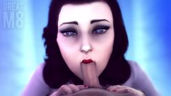 3d animated bioshock bioshock_infinite blue_eyes elizabeth_comstock fellatio fingernail_polish greatm8 lipstick looking_at_viewer male oral penis pov pov_eye_contact red_fingernails red_lipstick sound source_filmmaker video