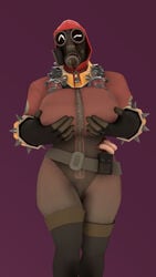 1girls 3d 4k big_breasts breasts female fempyro gas_mask gloves halloween hands_on_breasts highres latex pyro robinolsen2011 rule_63 solo solo_female source_filmmaker team_fortress_2 thigh_boots valve zombie zombie_girl