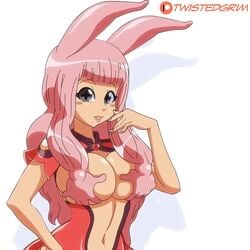 1girls 2d 2d_animation animated bent_wrist bimbo bouncing_breasts breast_grab breast_squeeze breasts bunny_ears cleavage covering_breasts cream female female_only hair_hand lactating lactation laughing melona nipples no_sound pink_hair projectile_lactation queen's_blade self_fondle self_milking shorter_than_30_seconds skindentation solo twistedgrim underboob unusual_lactation video