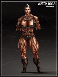 b9tribeca clara_lille extreme_muscles female muscular_female tattoo watch_dogs