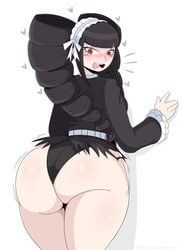 1girls ass ass_expansion big_ass blush blushing bubble_butt celestia_ludenberg danganronpa dat_ass embarrassed female female_only flustered huge_ass jinu looking_back open_mouth panties solo straight_hair thick_thighs wide_hips