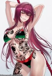 scathach (fate) from fate (series) by basicallynomore