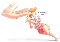 1girls anthro attack attacking bananagaari bouncing_breasts breasts breasts_out female ipples nipples rabbit_ears rabbit_girl sega sonic_(series) sonic_the_hedgehog_(series) sweat sweating sweaty vanilla_the_rabbit